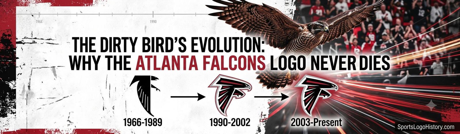 SPORTS LOGO HISTORY | Logo History Featured image for “The Dirty Bird’s Evolution: Why the Atlanta Falcons Logo Never Dies”